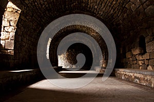 Interior hall of old castle