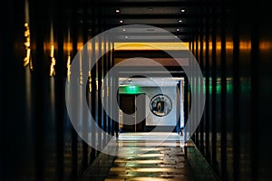 Interior hallway at the Sagamore Pendry Hotel in Fells Point, Baltimore, Maryland