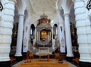 Interior of the Hanswijk basilica church in Mechelen Belgium