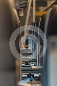 Interior of high speed train in Czech republic