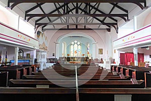 Interior of historic church on Isle of Man