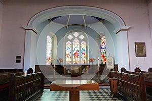 Interior of historic church on Isle of Man