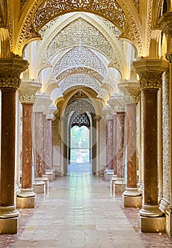 Interior of the historic Monserrate Palace in Sentra near Lisbon, Portugal