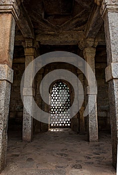 An interior of a historical structure from Indian heritage site.