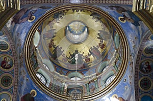 Interior of the Holy Dormition Cathedral in Pochaev Lavra (Pochayiv) near lvov, Ukraine