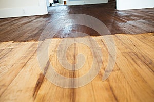 Refinish wood floors photo