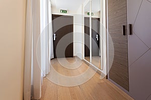 Interior of a hotel corridor