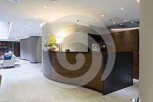 Interior of a hotel - reception area photo