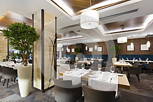 Interior of a hotel restaurant