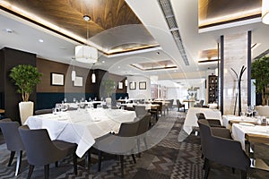 Interior of a hotel restaurant