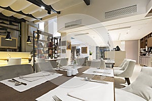 Interior of a hotel restaurant