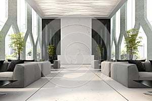 Interior of hotel and spa reception 3D illustration