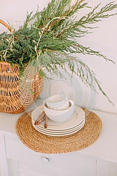 interior house christmas basket kitchen table dekor