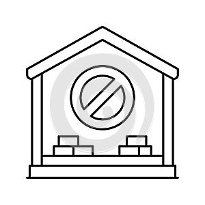 interior house demolition line icon vector illustration
