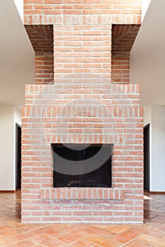 Interior house, fireplace