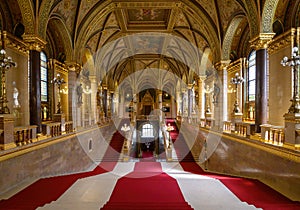 Interior of the Hungarian Parliament in Budapest, Hungary