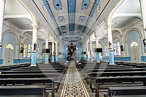Interior of Igreja Matriz Sao Virgilio Church at Nova Trento, Santa Catarina, Brazil photo