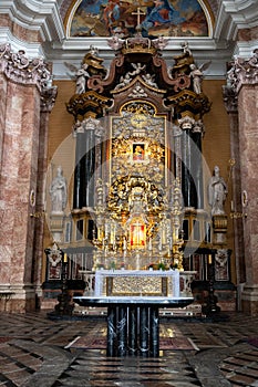 Interior of the Innsbruck Cathedral also known as the Cathedral of St. James