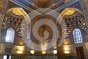 Interior inside the old ancient uzbek tomb - Amir Temur maqbarasi, GoÃ¢â¬Ëri Amir in Uzbekistan