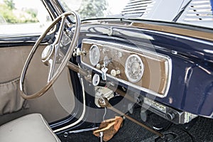 Interior of italian vintage car