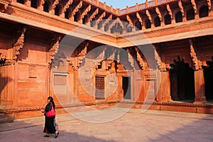 Interior of Jahangiri Mahal in Agra Fort, Uttar Pradesh, India