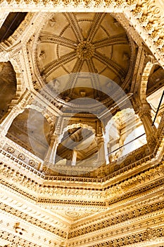 Interior of the Jain temple Amar Sagar in the Jaisalmer area, Rajasthan, India