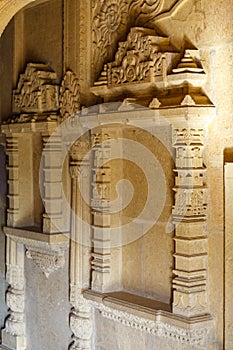 Interior of the Jain temple Amar Sagar in the Jaisalmer area, Rajasthan, India