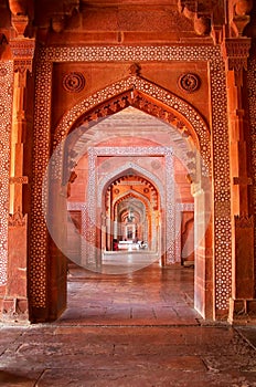 Interior of Jama Masjid in Fatehpur Sikri, Uttar Pradesh, India