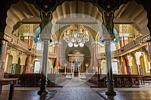 Interior of the Jewish synagogue in Sofia Bulgaria
