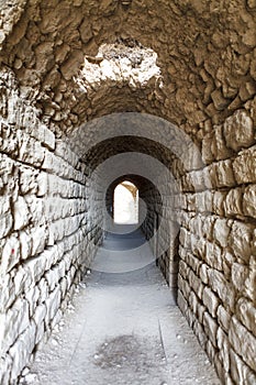 Interior of Kerak castle in Al-Karak, Jordan, Arabia