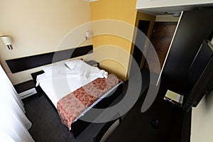 Interior of a King Size Bed Hotel Room