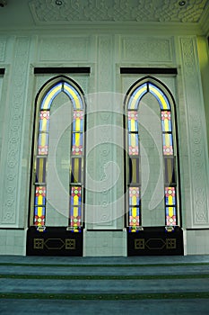 Interior of KLCC Mosque or As-Syakirin Mosque in Kuala Lumpur