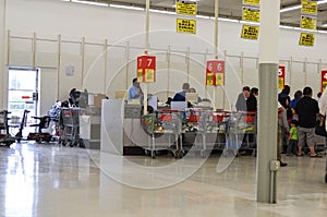 Interior of a Kmart store that is going out of business and closing