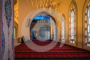 Interior of the Kocatepe mosque in Ankara