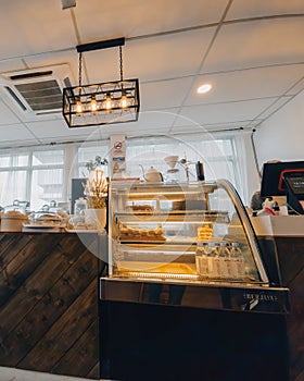 Interior of the Koffie Lake cafe, a cafe selling bakery goods