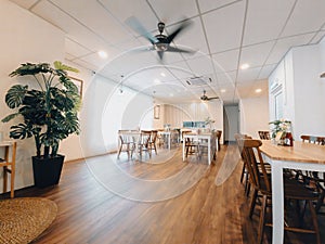 Interior of the Koffie Lake cafe, a cafe selling bakery goods and western food