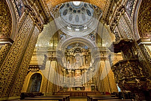 Interior of La Compania Jesuit Church - Quito - Ecuador photo