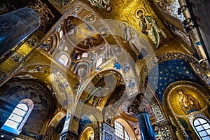 Interior of La Martorana church in Palermo, Sicily, Italy