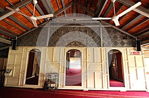 Interior of Langgar Mosque at Kota Bharu, Kelantan, Malaysia