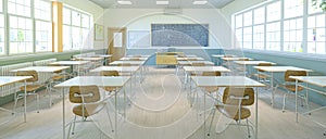 interior of a large modern school classroom
