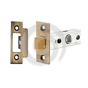 Interior latch in bronze with a standard rubberized transom for noise insulation and a striker