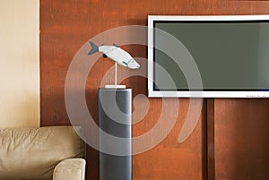 Interior with LCD television set