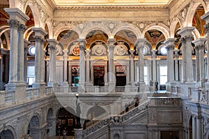 Interior of the Library of Congress in Washington D.C.