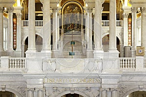 Interior of Library Congress in Washington DC