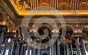 The interior of the Library of Congress, in Washington, DC.
