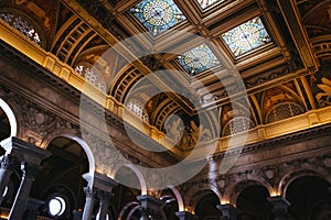 The interior of the Library of Congress, Washington, DC.