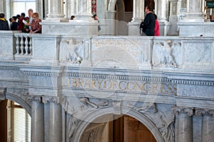 Interior of the Library of Congress in Washington DC, reading room