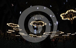 Interior lighting in Hagia Sophia Mosque. Ph1