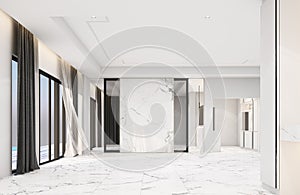 Interior living area without furniture in modern luxury style and marble decorate