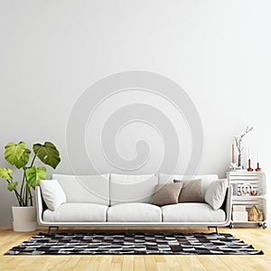 Interior Living Room Wall Mock Up Background